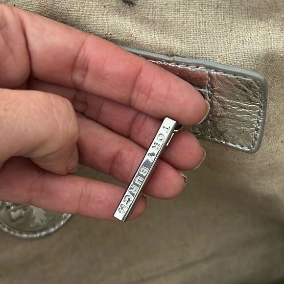 Tory Burch canvas and silver leather large tote bag - Picture 8 of 12